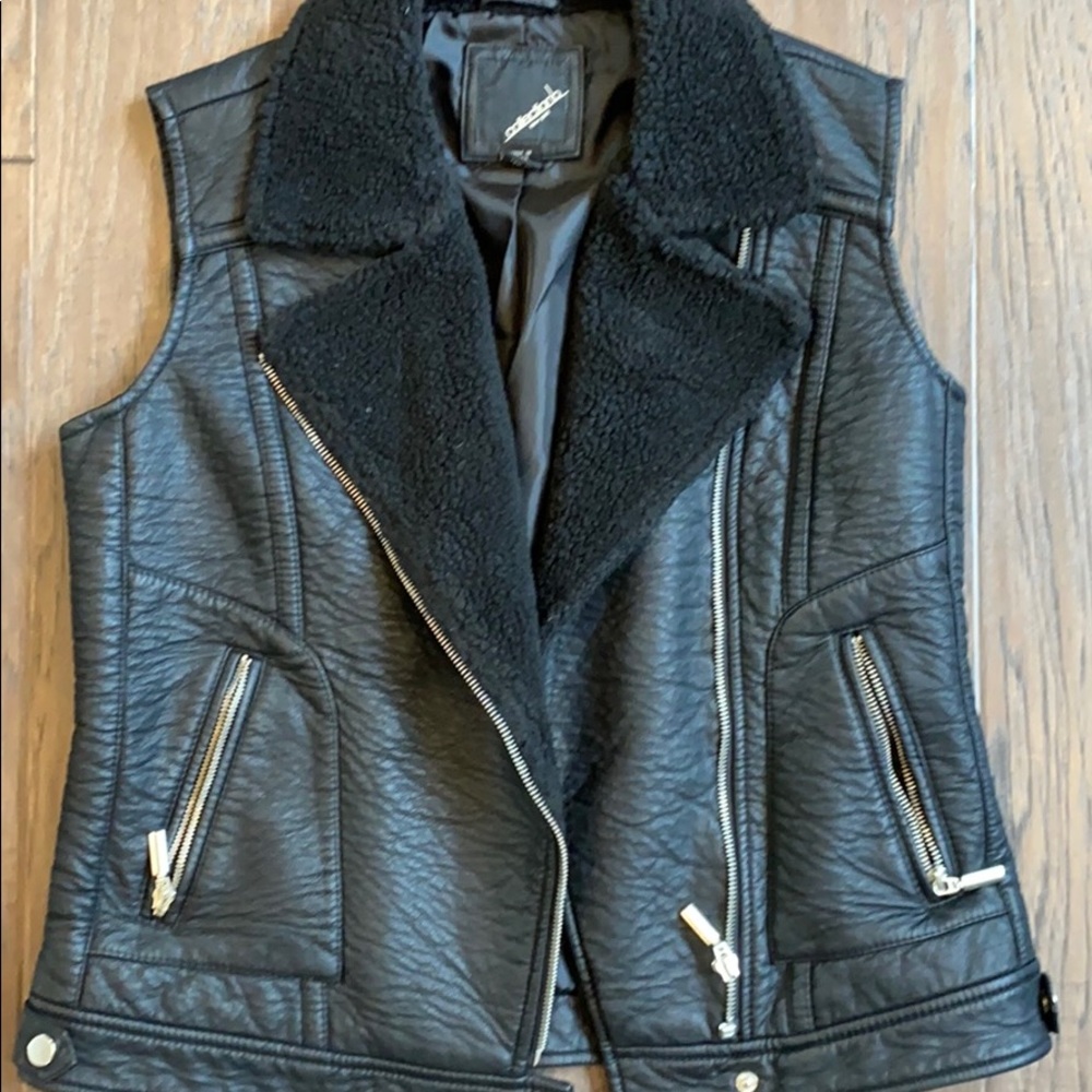 Faux leather vest